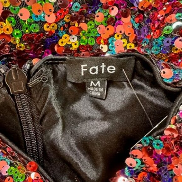 1721-Fate Multi-Pink Sequined Short Dress - Picture 4 of 4